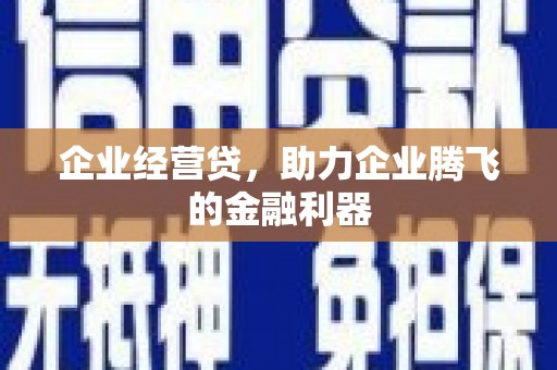 梓官企业经营贷，助力企业腾飞的金融利器